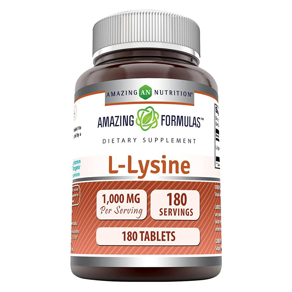 Amazing Nutrition Amazing Formulas L Lysine 1000Mg Amino Acid Vitamin Supplement, 180 Ea